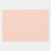 桃と白のストライプ ラッピングペーパーシート (正面)