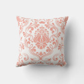 桃と白のダマスクの花柄エレガント クッション (裏面)