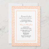 桃と白のダマスク結婚記念日招待状 招待状 (正面)