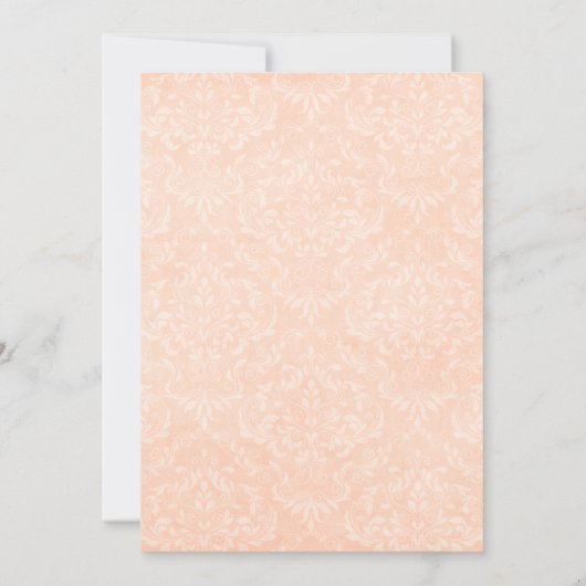桃と白のダマスク結婚記念日招待状 招待状 (裏面)
