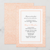 桃と白のダマスク 結婚記念日 招待状 (正面/裏面)