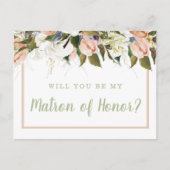 桃と白のフローラマトロンの名誉の提案 ポストカード (正面)