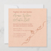 桃と白のミニマ結婚リスト 招待状 (正面)