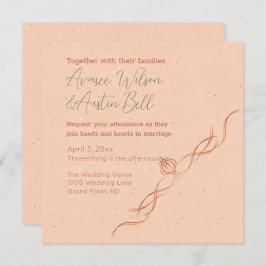 桃と白のミニマ結婚リスト 招待状