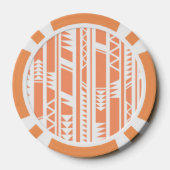 桃と白の部族プリント模様 ポーカーチップ (裏面)