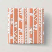 桃と白の部族プリント模様 缶バッジ (正面)