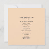 桃と白ストライプの金ゴールドシャワー 招待状 (裏面)