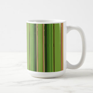 桃と緑のストライプ（植物体） コーヒーマグカップ