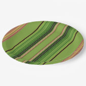 桃と緑のストライプ（植物体） ペーパープレート (アングル)