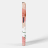 桃と緑の水の色のフローラとモノグラム Case-Mate iPhoneケース (裏面 / 右)