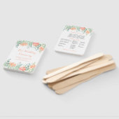 桃と緑の水の色のフローラプログラムファン ハンドファン (組立なし)