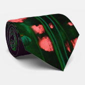 桃と緑の花、フラワーテンプレート エレガント ネクタイ (ロール)