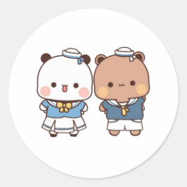 桃と胡麻餅が可愛い ラウンドシール