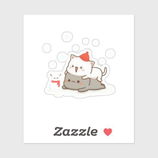 桃と胡麻餅ねこ、メリークリスマス シール (シート)