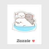 桃と胡麻餅 シール (シート)