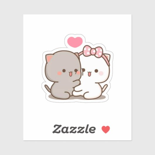 桃と胡麻餅 シール (シート)