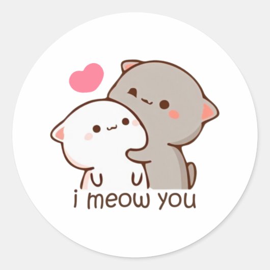 桃と胡麻餅 ラウンドシール (正面)