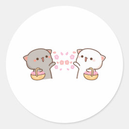 桃と胡麻餅 ラウンドシール