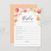 桃と花の願い - 花嫁と花婿へのメッセージ アドバイスカード (正面/裏面)