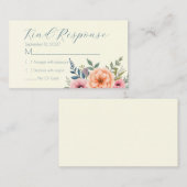 桃と花弁の夢の囲いカード ノートカード (正面/裏面)