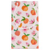 桃と花模様 スモールペーパーバッグ (裏面)