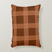 桃と茶の格子模様装飾用クッション アクセントクッション (正面(垂直))