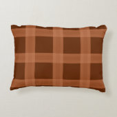 桃と茶の格子模様装飾用クッション アクセントクッション (裏面)