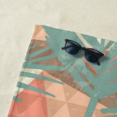 桃と茶色の熱帯ビーチタオル ビーチタオル (インサイチュ)