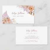 桃と薄紫のトロピカルビジネスカード 名刺 (正面/裏面)