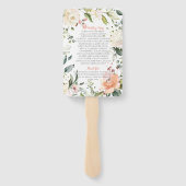 桃と赤面の水色フローラフレーム結婚ズ ハンドファン (裏面)