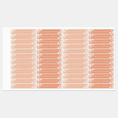 桃と赤面ピンクデイジー防水キッズ名 ラベル (シート)