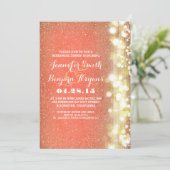 桃と金ゴールドのグリッターライトのリハーサル夕食 招待状 (スタンド正面)