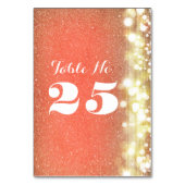 桃と金ゴールドのグリッター表の番号カード テーブルナンバー (裏面)