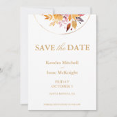 桃と金ゴールドイエローウォーター色のフローラ セーブザデート (正面)