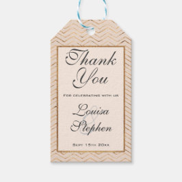 桃と金ゴールドサンキューラベル ギフトタグ