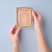 桃と金ゴールドダマスクテディベアーズ – キャンディバー チラシ (手)