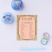 桃と金ゴールドダマスクテディベアーズ – キャンディバー チラシ (シングル)