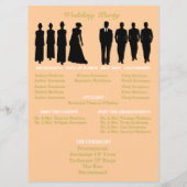 桃と金ゴールド水玉模様式結婚の儀式 プログラム (裏面)