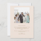 桃と金ゴールド結婚の写真サンキューカード サンキューカード (裏面)