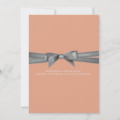 桃と銀のリボンエンゲージメントパーティー招待状 招待状 (裏面)