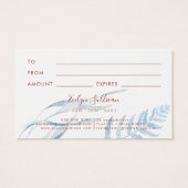 桃と青のトロピカルギフトカード (裏面)