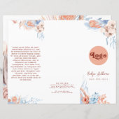 桃と青のトロピカルパンフレット (正面/裏面)