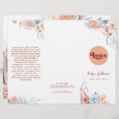 桃と青のトロピカルパンフレット (正面/裏面)