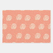 桃と青のラッピング紙フラットシートセット3 ラッピングペーパーシート (正面3)