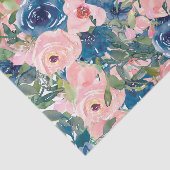 桃と青の水色の花の切り離し 薄葉紙 (詳細)