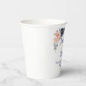 桃と青の水色フローラ結婚紙cu 紙コップ (右)
