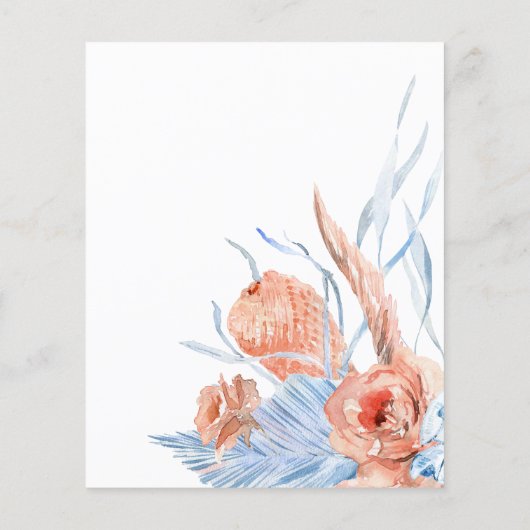 桃と青の熱帯フライヤー チラシ (裏面)