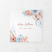 桃と青の熱帯三折パンフレット 三つ折りカード (カバー)