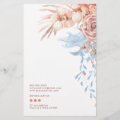 桃と青の熱帯価格リストのフライヤー チラシ (裏面)