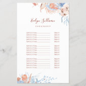 桃と青の熱帯価格リストのフライヤー チラシ (正面)